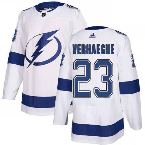 Adidas Tampa Bay Lightning #23 Carter Verhaeghe White Road Authentic Youth Stitched Jersey Youth