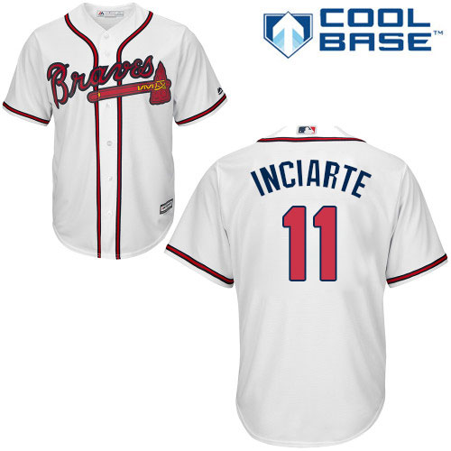Atlanta Braves #11 Ender Inciarte White Cool Base Stitched Youth Jersey Youth