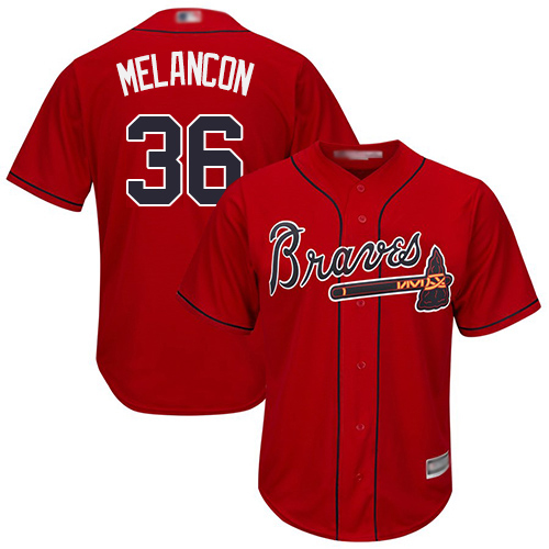 Atlanta Braves #36 Mark Melancon Red New Cool Base Stitched Jersey Men's