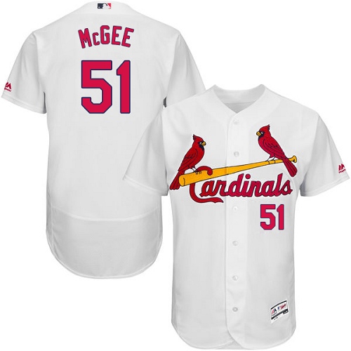 St.Louis Cardinals #51 Willie McGee White Flexbase Authentic Collection Stitched Jersey Men's
