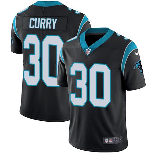 Carolina Panthers #30 Stephen Curry Black Team Color Youth Stitched Vapor Untouchable Limited Jersey Youth