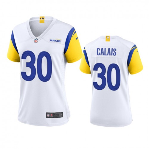 Los Angeles Los Angeles Rams #30 Raymond Calais Women's Alternate Game Jersey - White Womens