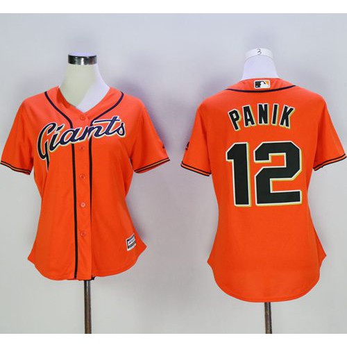 San Francisco Giants #12 Joe Panik Orange Women's Alternate Stitched Jersey Womens