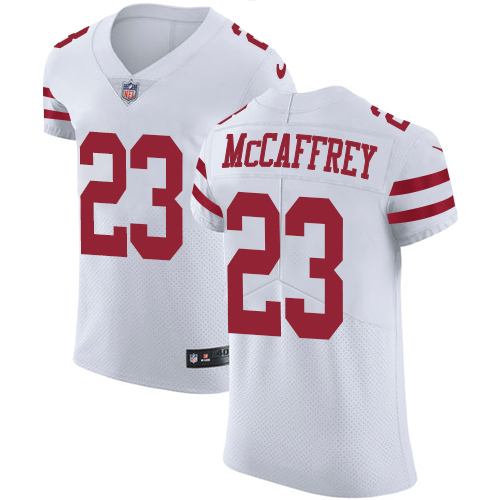 49ers #23 Christian McCaffrey White Men's Stitched Vapor Untouchable Elite Jersey