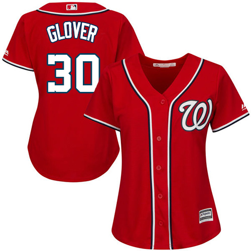 Washington Nationals #30 Koda Glover Red Alternate Women's Stitched Jersey Womens