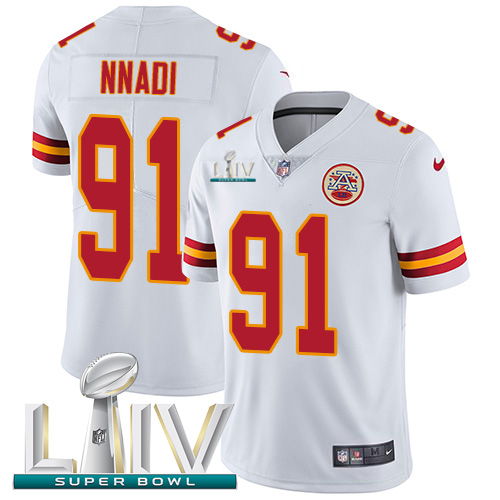 Kansas City Chiefs #91 Derrick Nnadi White Super Bowl LIV 2020 Men's Stitched Vapor Untouchable Limited Jersey Men's
