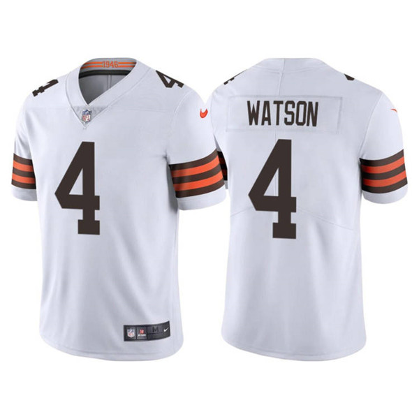 Cleveland Browns #4 Deshaun Watson Men's White 2020 Vapor Limited Jersey