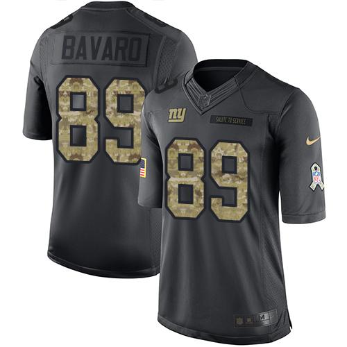 New York Giants #89 Mark Bavaro Black Men's Stitched Limited 2016 Salute to Service Jersey Men's