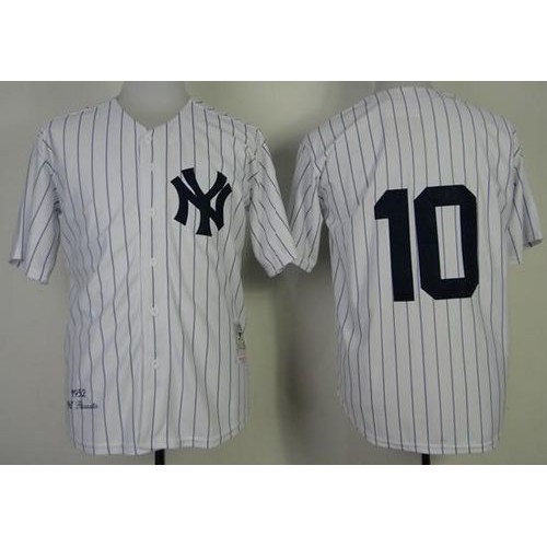 Mitchell and Ness 1952 New York Yankees #10 Phil Rizzuto Stitched White Throwback Jersey Men's