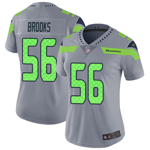Seattle Seahawks #56 Jordyn Brooks Gray Women's Stitched Limited Inverted Legend Jersey Womens