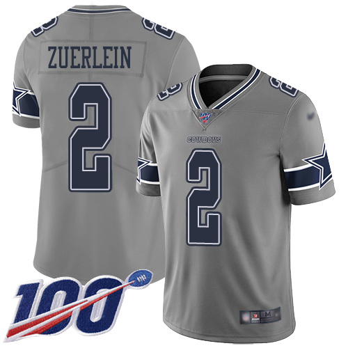 Dallas Cowboys #2 Greg Zuerlein Gray Men's Stitched Limited Inverted Legend 100th Season Jersey Men's