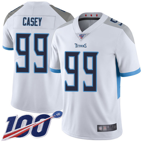 Tennessee Titans #99 Jurrell Casey White Men's Stitched 100th Season Vapor Limited Jersey Men's