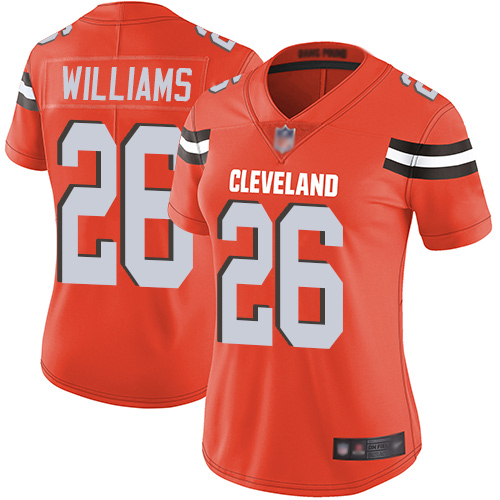 Cleveland Browns #26 Greedy Williams Orange Alternate Women's Stitched Vapor Untouchable Limited Jersey Womens