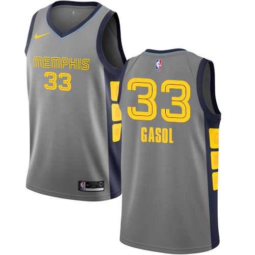 Memphis Grizzlies #33 Marc Gasol Gray Swingman City Edition 2018/19 Jersey Mens
