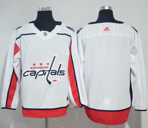 Adidas Capitals Blank White Road Authentic Stitched Jersey