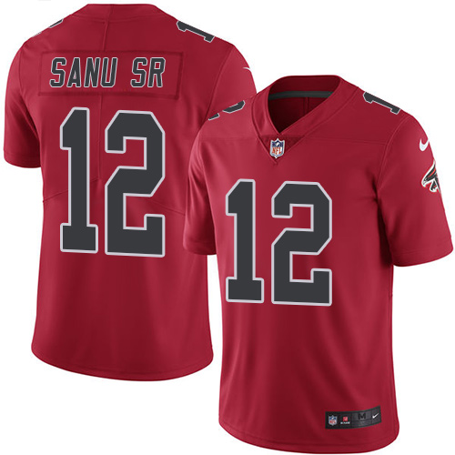 Atlanta Falcons #12 Mohamed Sanu Sr Red Youth Stitched Limited Rush Jersey Youth
