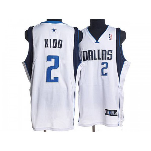 Dallas Mavericks #2 Jason Kidd Stitched White Jersey Mens