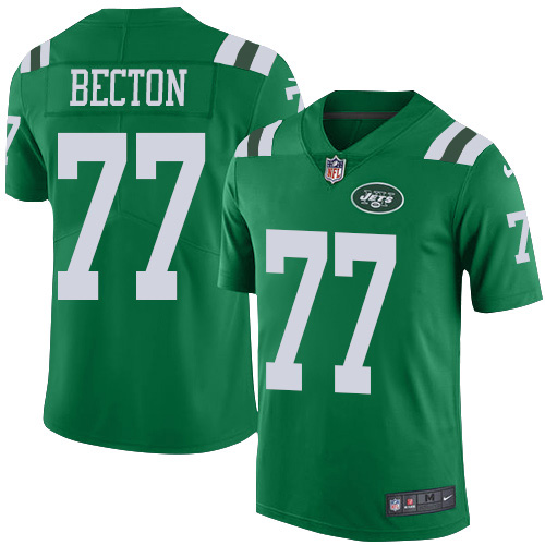 New York Jets #77 Mekhi Becton Green Men's Stitched Limited Rush Jersey Men's