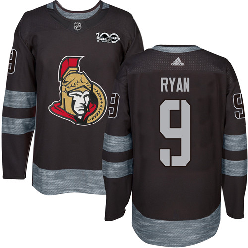 Adidas Ottawa Senators #9 Bobby Ryan Black 1917-2017 100th Anniversary Stitched Jersey Men's
