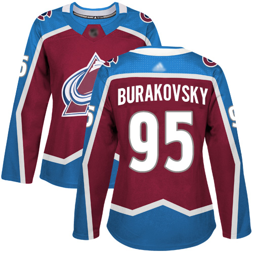 Adidas Colorado Avalanche #95 Andre Burakovsky Burgundy Home Authentic Women's Stitched Jersey Womens