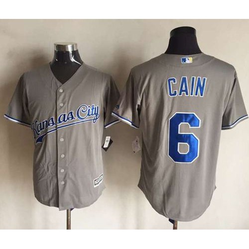 Kansas City Royals #6 Lorenzo Cain New Grey Cool Base Stitched Jersey Men's