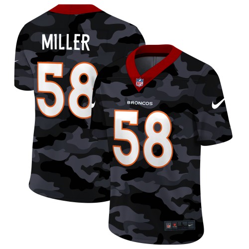 Denver Denver Broncos #58 Von Miller Men's 2020 Black CAMO Vapor Untouchable Limited Stitched Jersey Men's