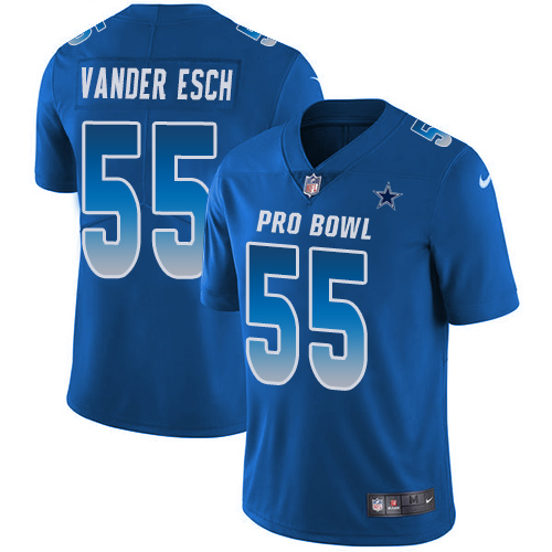 Cowboys #55 Leighton Vander Esch Royal Men's Stitched Limited NFC 2019 Pro Bowl Jersey