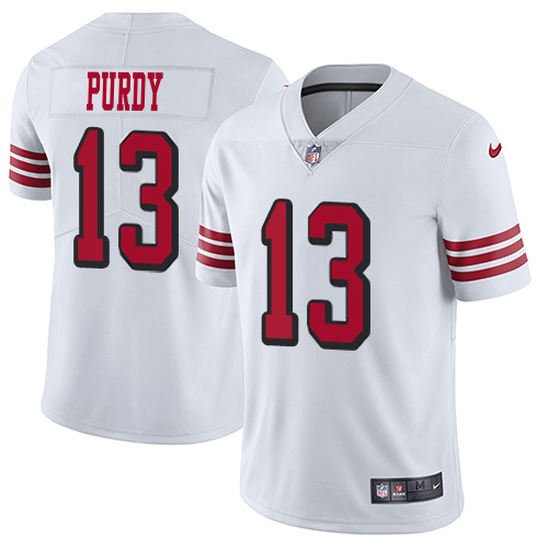 49ers #13 Brock Purdy White Rush Youth Stitched Vapor Untouchable Limited Jersey