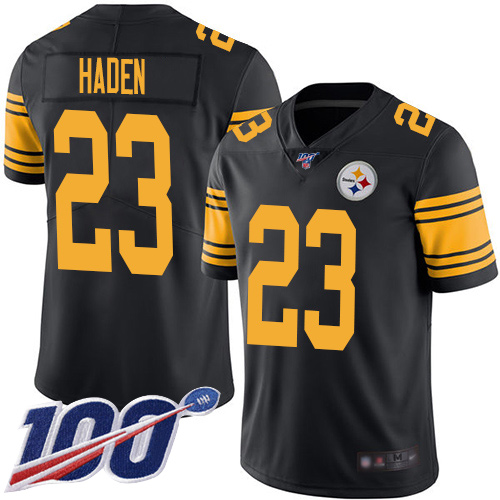 Pittsburgh Steelers #23 Joe Haden Black Men's Stitched Limited Rush 100th Season Jersey Men's