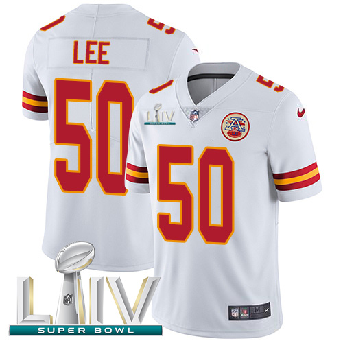 Kansas City Chiefs #50 Darron Lee White Super Bowl LIV 2020 Youth Stitched Vapor Untouchable Limited Jersey Youth