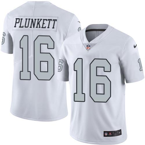 Las Vegas Raiders #16 Jim Plunkett White Men's Stitched Limited Rush Jersey Men's