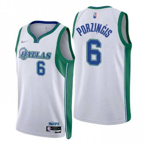 Dallas Dallas Mavericks #6 Kristaps Porzingis Mens White 2021/22 Swingman Jersey - City Edition Mens