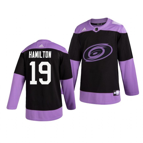 Carolina Carolina Hurricanes #19 Dougie Hamilton Adidas Men's Hockey Fights Cancer Practice Jersey Black Men's