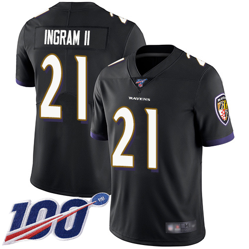 Baltimore Ravens #21 Mark Ingram II Black Alternate Men's Stitched 100th Season Vapor Limited Jersey Men's