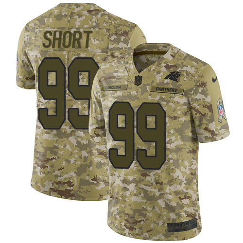 Carolina Panthers #99 Kawann Short Camo Men's Stitched Limited 2018 Salute To Service Jersey Men's