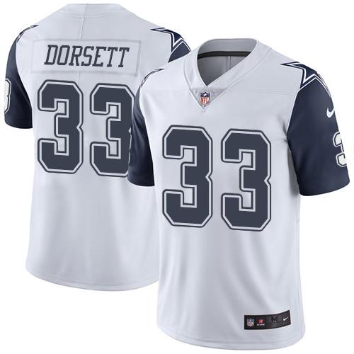 Cowboys #33 Tony Dorsett White Men's Stitched Limited Rush Jersey