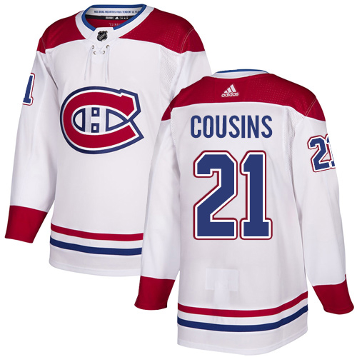 Adidas Montreal Canadiens #21 Nick Cousins White Road Authentic Stitched Youth Jersey Youth