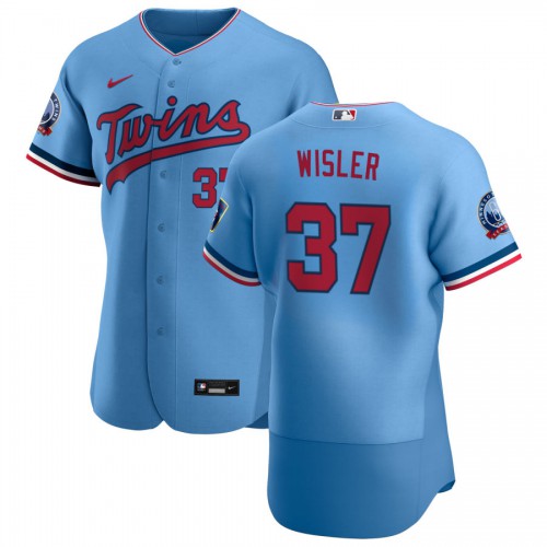 Minnesota Minnesota Twins #37 Matt Wisler Men's Light Blue Alternate 2020 60th Season Authentic Team Jersey Men's