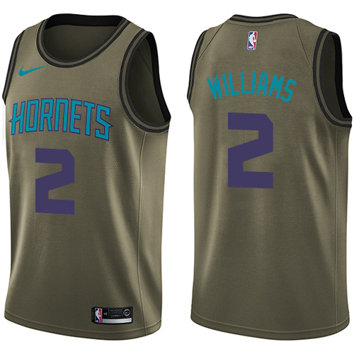 Charlotte Hornets #2 Marvin Williams Green Salute to Service Youth Swingman Jersey Youth