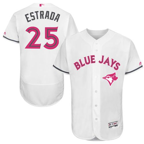Toronto Blue Jays #25 Marco Estrada White Flexbase Authentic Collection Mother's Day Stitched Jersey Men's