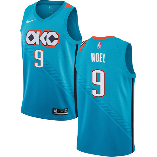 Oklahoma City Thunder #9 Nerlens Noel Turquoise Swingman City Edition 2018/19 Jersey Mens
