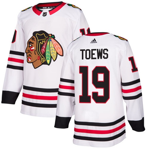 Adidas Chicago Blackhawks #19 Jonathan Toews White Road Authentic Stitched Youth Jersey Youth