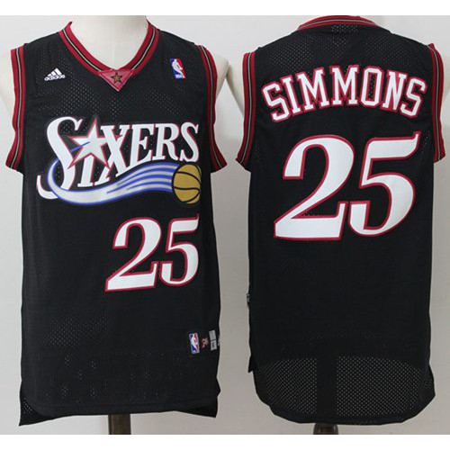 Philadelphia 76ers #25 Ben Simmons Black Throwback Stitched Jersey Mens