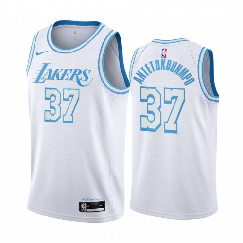 Los Angeles Lakers #37 Kostas Antetokounmpo White Womens Swingman 2020-21 City Edition Jersey Womens