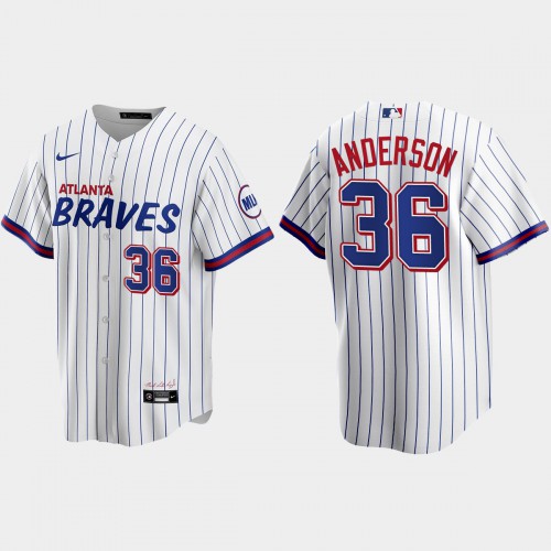 Atlanta Atlanta Braves #36 Ian Anderson White Men's 2021 City Connect Replica Jersey Men's