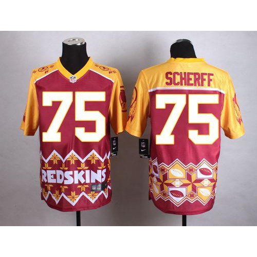 Washington Commanders #75 Brandon Scherff Burgundy Red Men's Stitched Elite Noble Fashion Jersey Men's