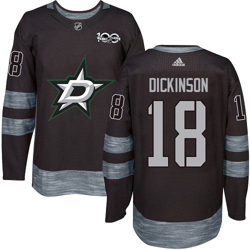 Adidas Dallas Stars #18 Jason Dickinson Black 1917-2017 100th Anniversary Stitched Jersey Men's