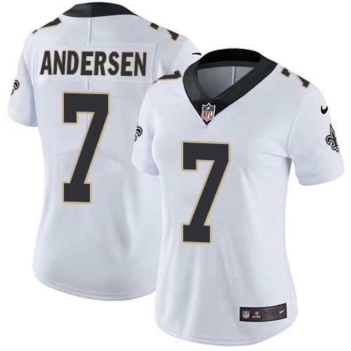 New Orleans Saints #7 Morten Andersen White Women's Stitched Vapor Untouchable Limited Jersey Womens