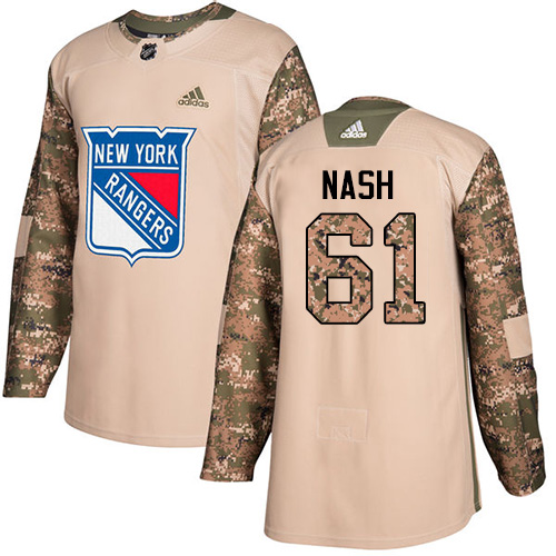 Adidas New York Rangers #61 Rick Nash Camo Authentic 2017 Veterans Day Stitched Youth Jersey Youth