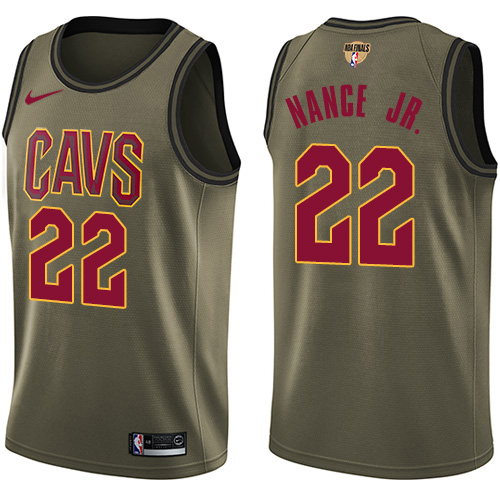 Cleveland Cavaliers #22 Larry Nance Jr. Green Salute to Service The Finals Patch Swingman Jersey Mens